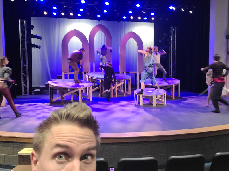 fight rehearsal, Lakeshore Players